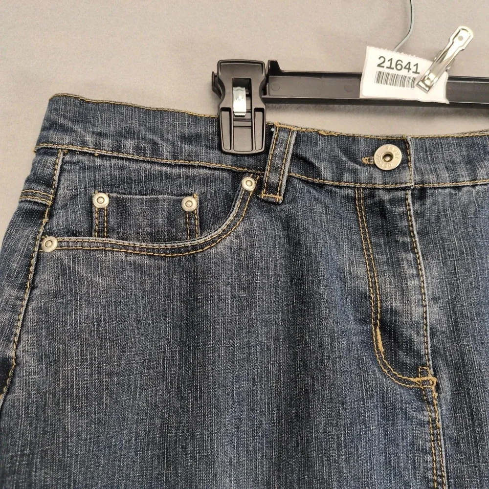 Vintage Y2K NoFuze Blue Asymmetrical Panel‎ Denim Midi Skirt Sz 13/14 34